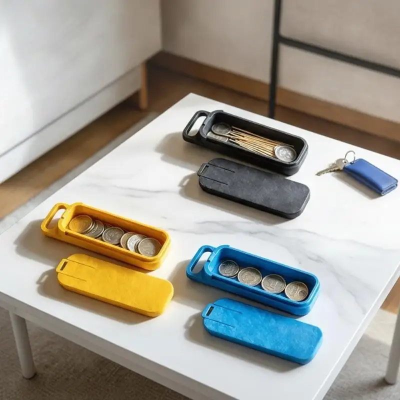 1Pc Multi Functional Storage Box Mini Collection With Pull-Out Cover: Novelty Coin Storage Box Organizer