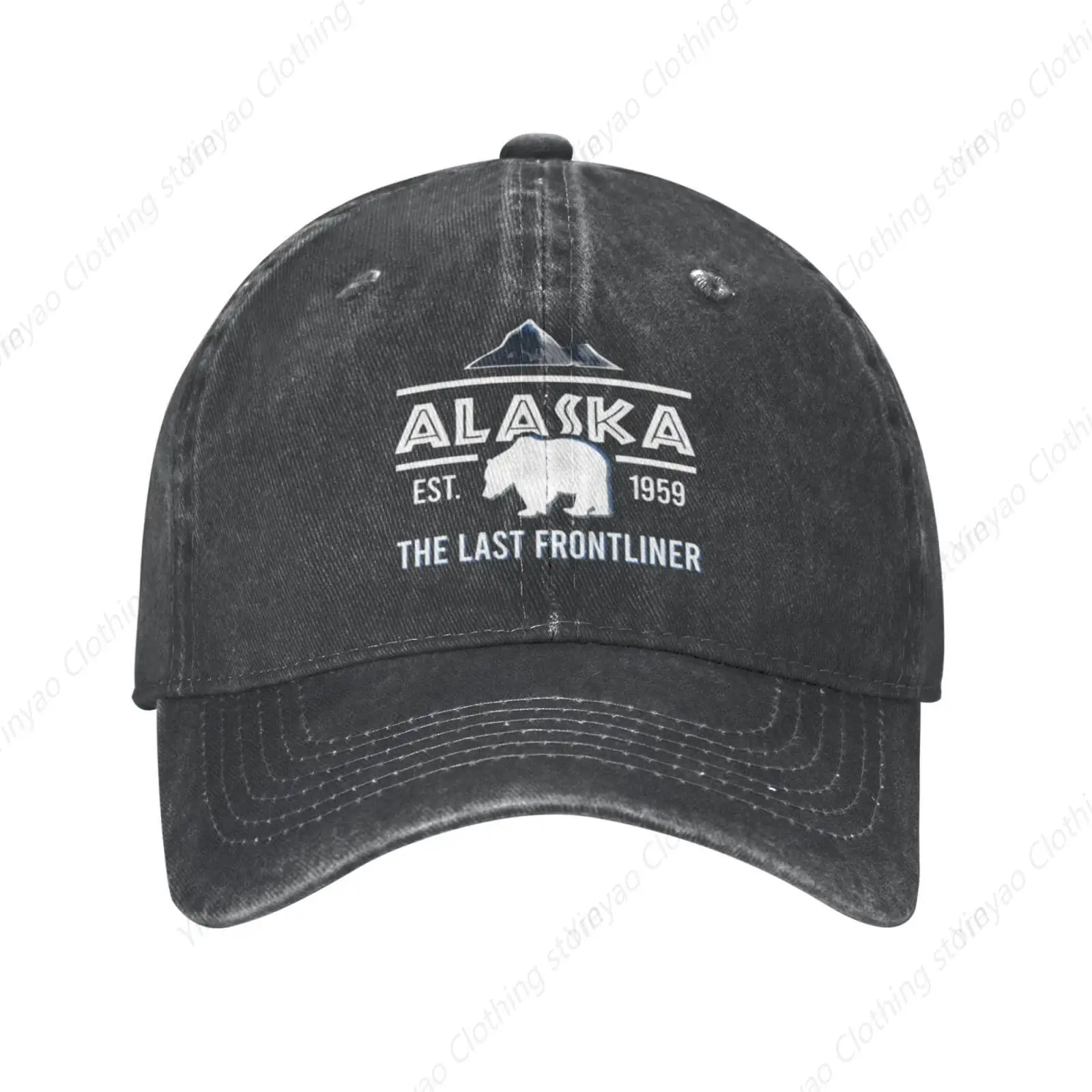 Alaska vintage washed denim hat adjustable gift baseball hat outdoor sports truck hat