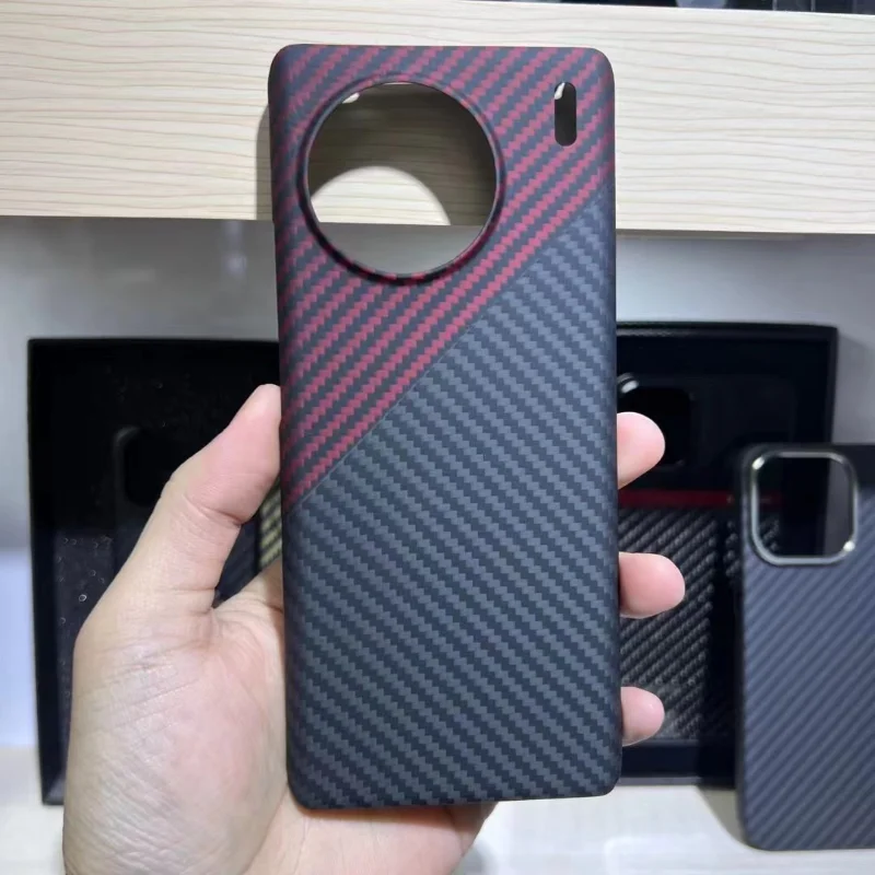 carbon fiber case For VIVO X90 Pro Plus Lens Protective Pure Amirad Fiber Cover Luxury Back Cover For VIVO X90 Pro Phone Shell