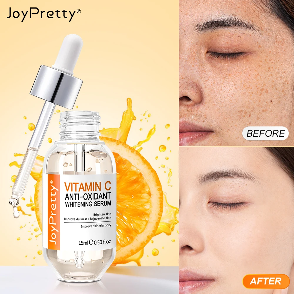 

JoyPretty Vitamin C Serum Face Whitening Hyaluronic Acid Dark Spot Remover Essence Brighten Facial Serum Skin Care Products