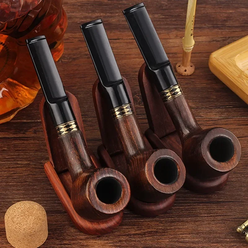 

Top Grade Wood Pipe Handmade Straight Smoking Tobacco Pipe Smoking Pipe 9mm Filter Resin Tobacco Cigar Accessories