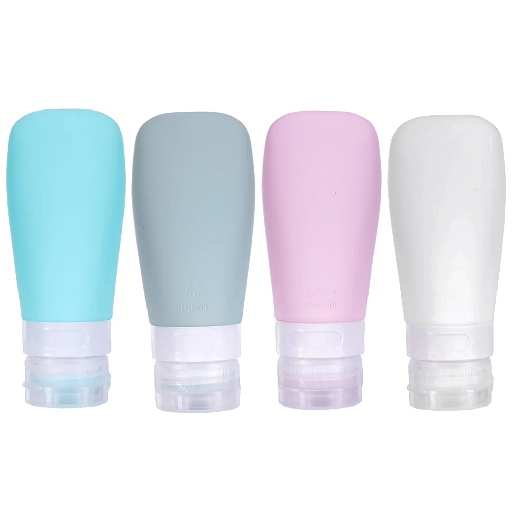 

4pcs 60ml Silicone Bottle Portable Empty Bottle Travel Lotion Storage Bottle travel bottle