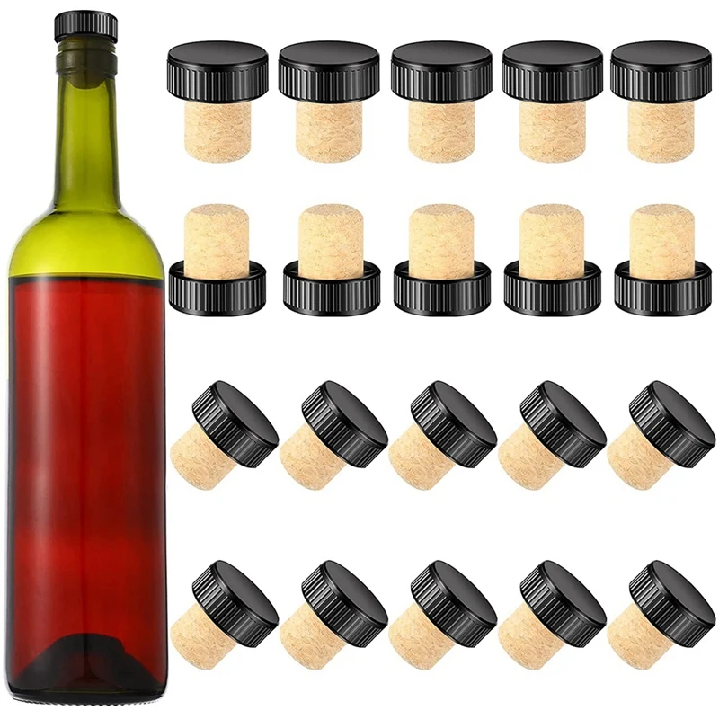 Cork Plugs Cork Stoppers Tasting Corks T-Shape Wine Corks with Plastic Top Wooden Wine Bottle Stopper Bottle Plugs Corks