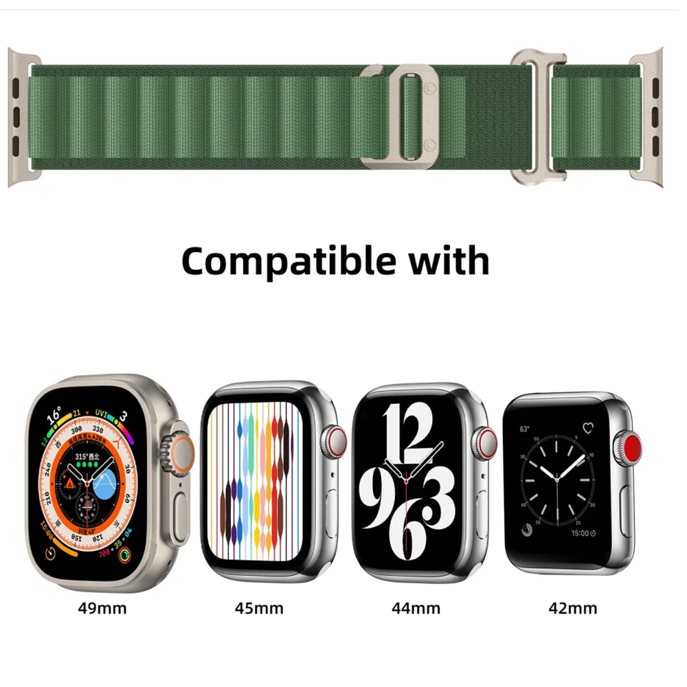 حلقة جبال الألب لساعة أبل الترا 2 ، 49 مللي متر ، 44 مللي متر ، 45 مللي متر ، 40 مللي متر ، 41 مللي متر ، 42 مللي متر ، 38 مللي متر ، سوار ، سبورت كوريا iWatch Series 8 ، 7 ، 6 ، 5 ، 4 ، SE ، 9 الفرقة