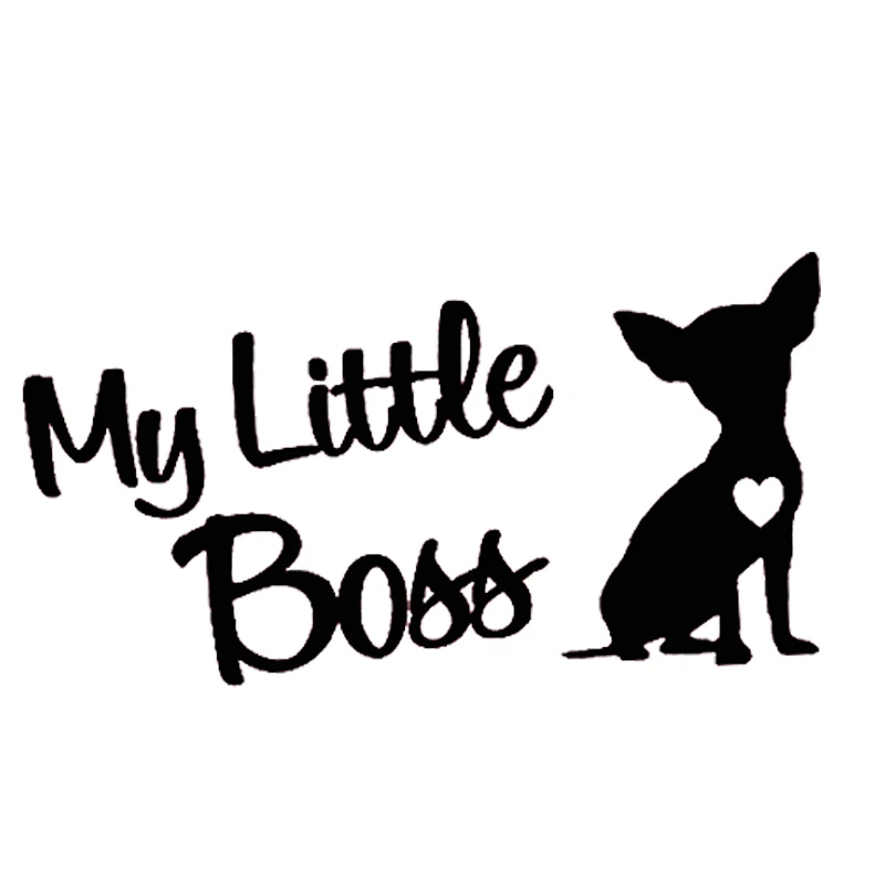 

Автомобильная наклейка My Little Boss, чихуахуа, собака для грузовика, фургона, ноутбука, автомобиля, внешние аксессуары, Виниловая наклейка, 19 см * 9,5 см