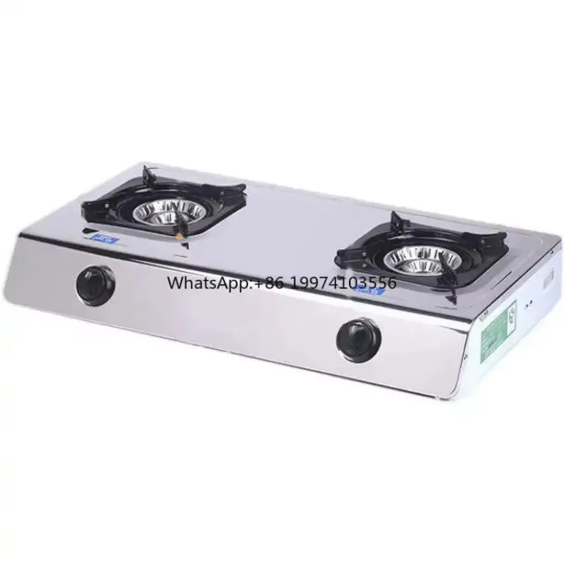 

Hot Sale Portable Kitchen Cooking Table Cheap 2 Burner Stainless Steel Gas Stove