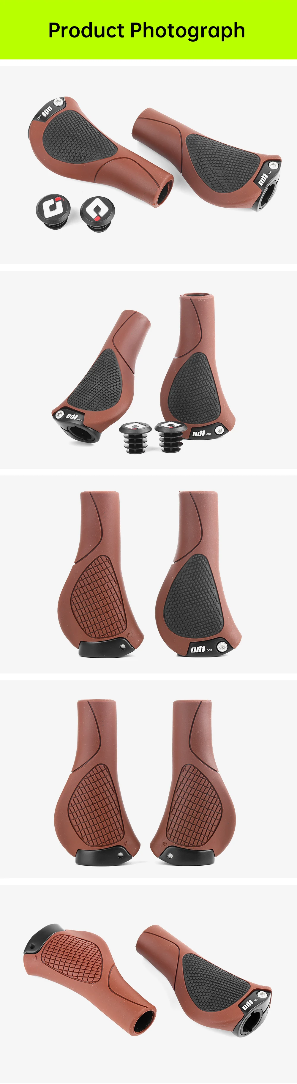 ODI OC1 Bicycle Grips 22.2mm Large Pad Bike Handlebar Cover MTB Anti-Slip Grips Ergonomic Cycling Rubber Ball Handle Accessories