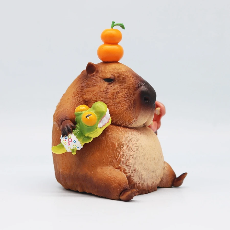 11cm Kawaii Capybara Anime Figure Calm Animal Capybara Action Figure Car Ornaments Room Decoration PVC Collection Model Toys