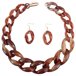 FishSheep Statement Acrylic Big Chunky Chain Choker Necklace for Women Resin Link Chain Collar Necklace Set 2022 Fashion Jewelry