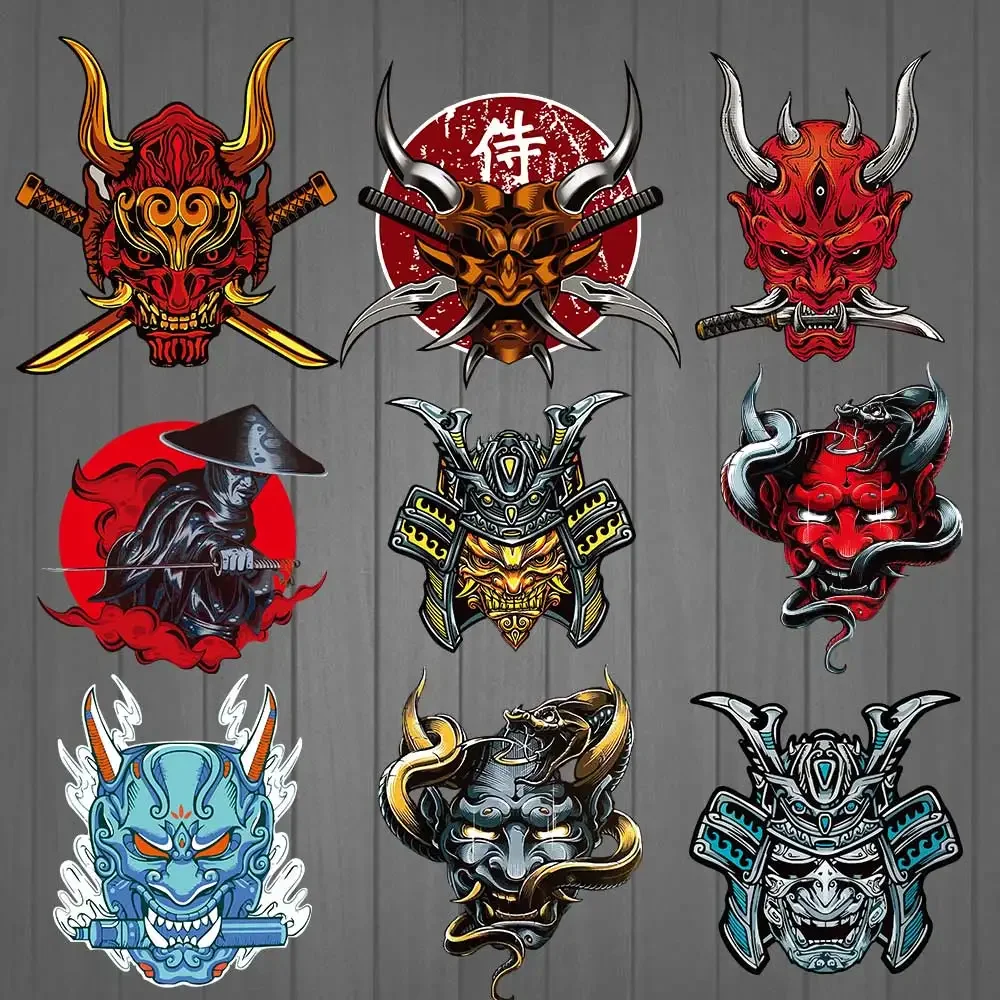 JDM Reflective Onimusha Prajna Mask Vinyl Sticker Fit Yamaha Honda CBR HRC Motorcycle Car Body Styling Decoration