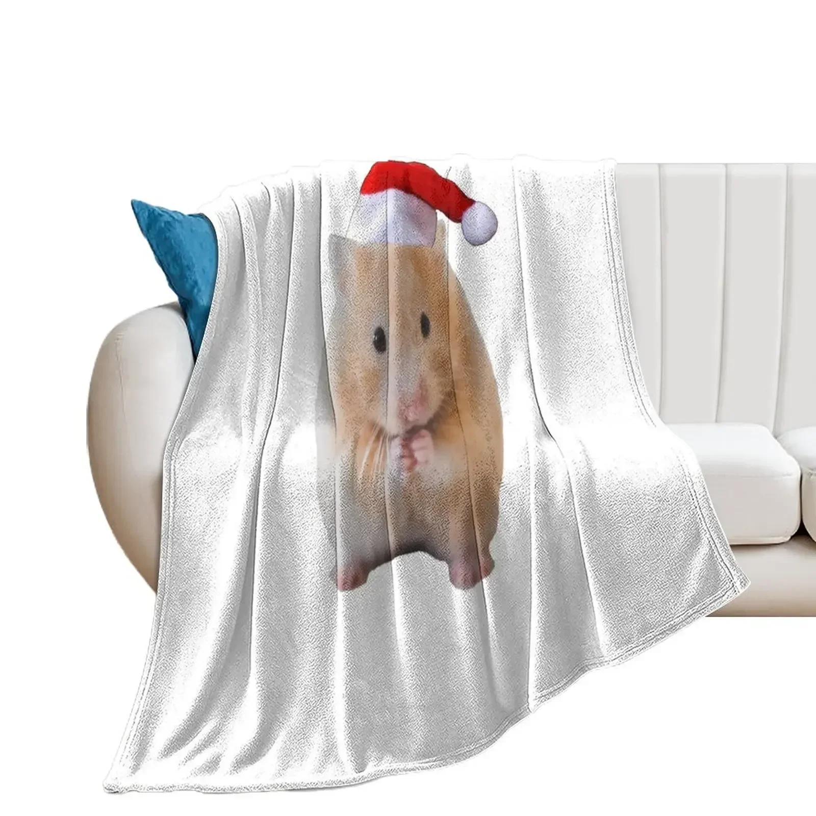 

Hamster with christmas hat Throw Blanket Fashion Sofas Loose Blankets