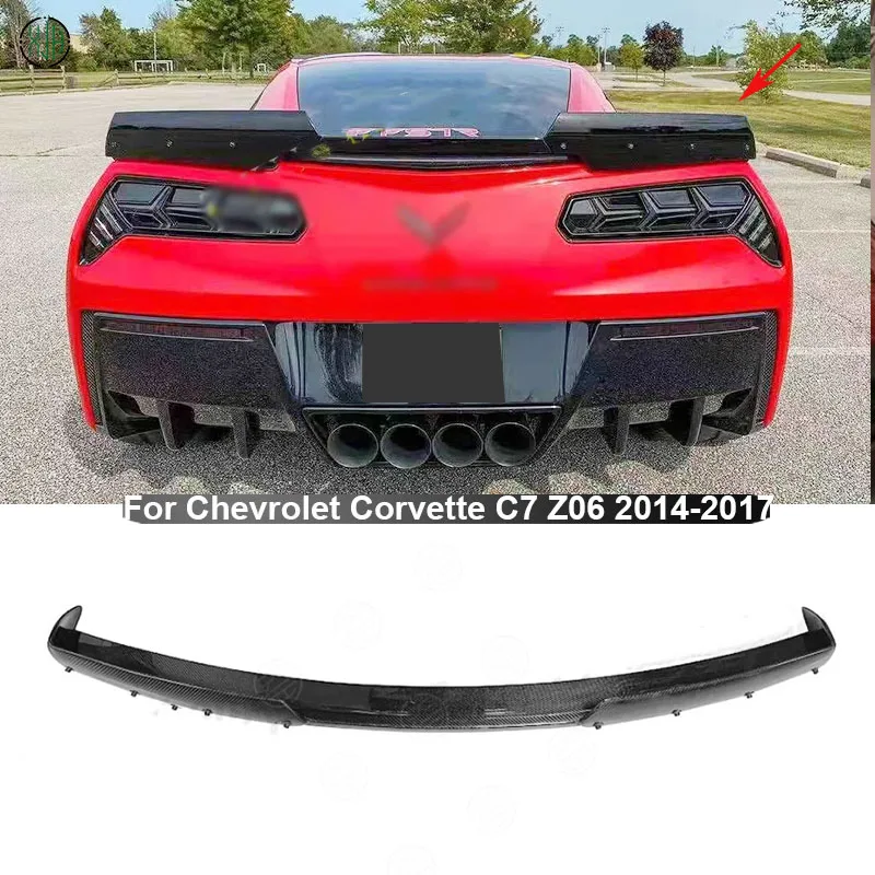 For Chevrolet Corvette C7 Z06 2014-2017 Carbon Fiber Car Rear Trunk Spoiler Rear Wing Tail Wing Parts Body kit