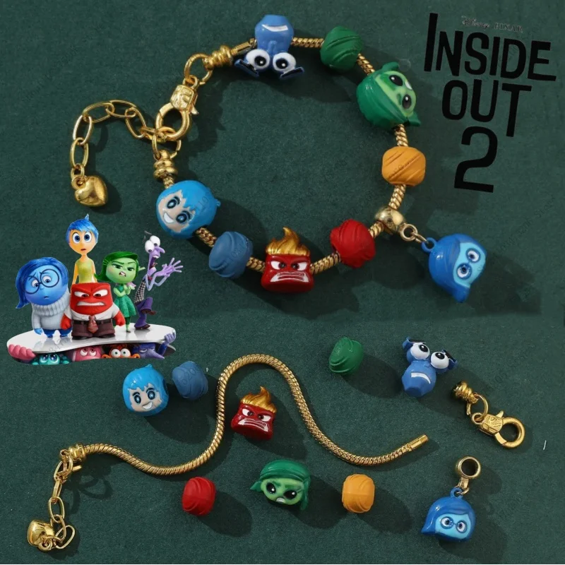 

Hot Disney Inside Out 2 Bracelet Movie Cartoon Animation Mood Surrounding Alloy Drop Oil Pendant Bracelet Birthday Holiday Gifts