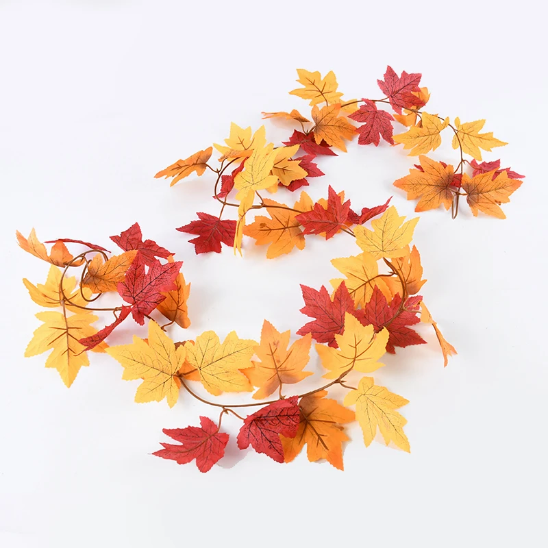 170cm Artificial Fall Maple Leaf Garland Autumn Leave Fake Plant Garland For Home Room Decor Thanksgiving Halloween Hanging Vine