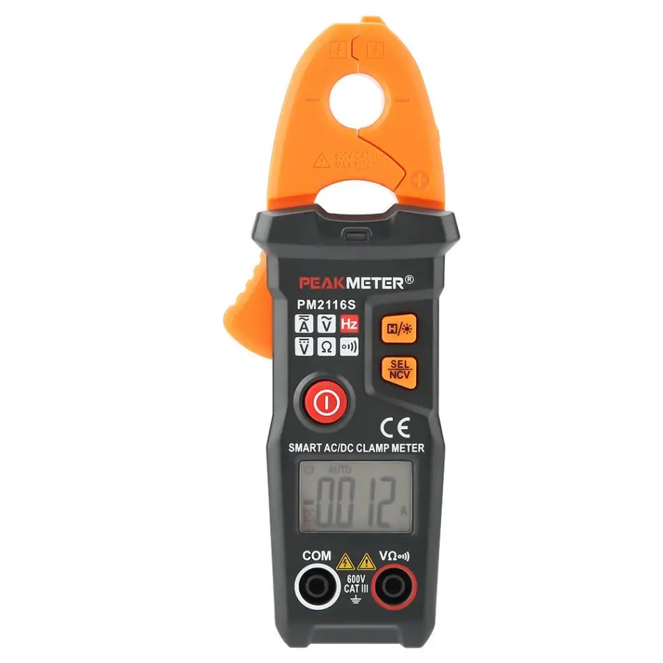 

PEAKMETER PM2116S Clamp Multimeter Mini Non-contact DC/AC 10mA-100A Digital Current Meter Multimeter Measuring Tool 600V