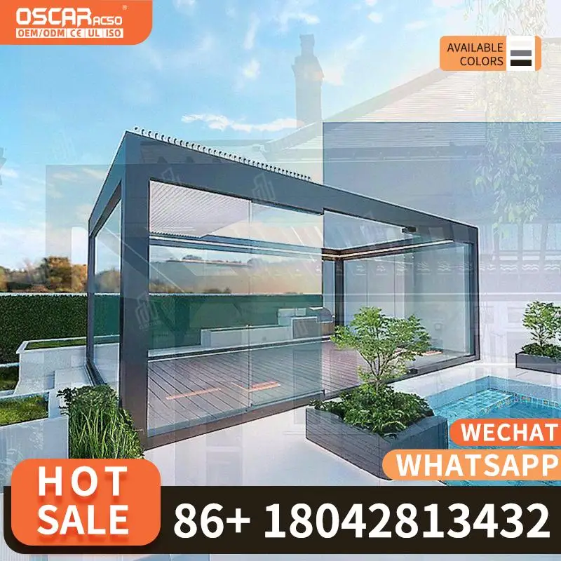 

Водонепроницаемая уличная алюминиевая беседка 3x3 3x4, беседка с жалюзи и светодиодной подсветкой для сада, патио, беседки на заднем дворе