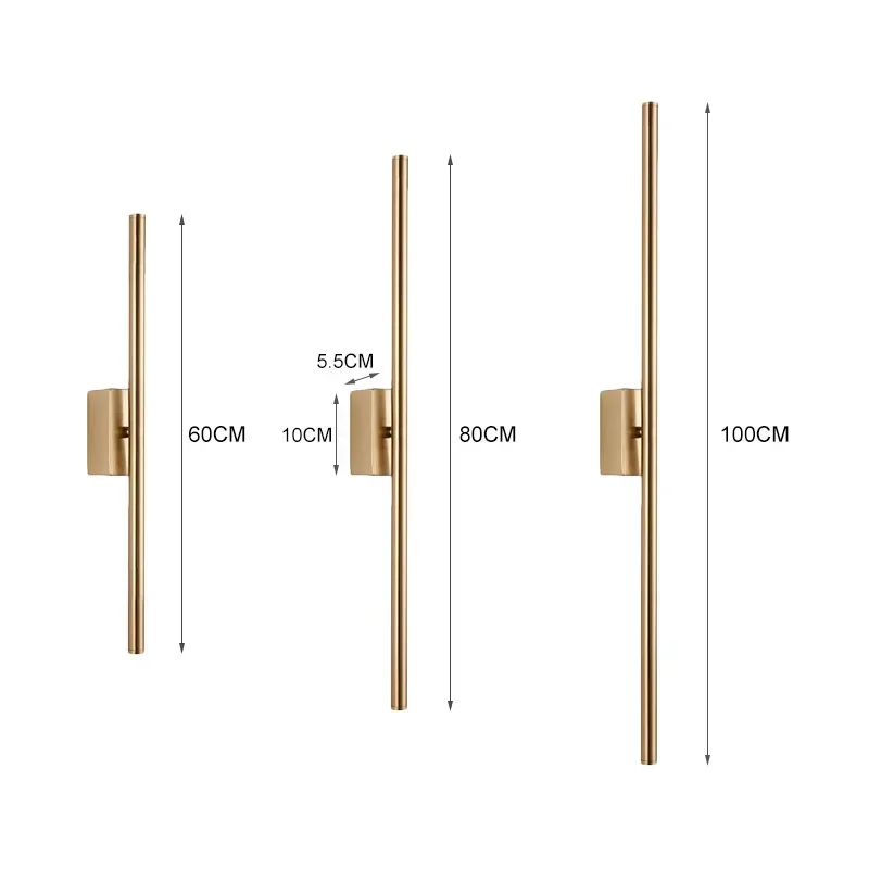 Modern Simple Creative Design Longer LED Wall Lights Living Room Background Decorate Bedroom Stairs Hallway Black Nordic Sconce