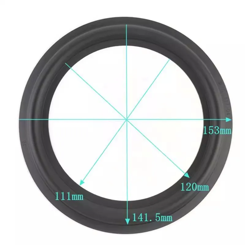 

GHXAMP 2PCS 6/6.5-Inch 153mm Replacement Rubber Surround for B&W Subwoofer Repair - 141A-04 Black