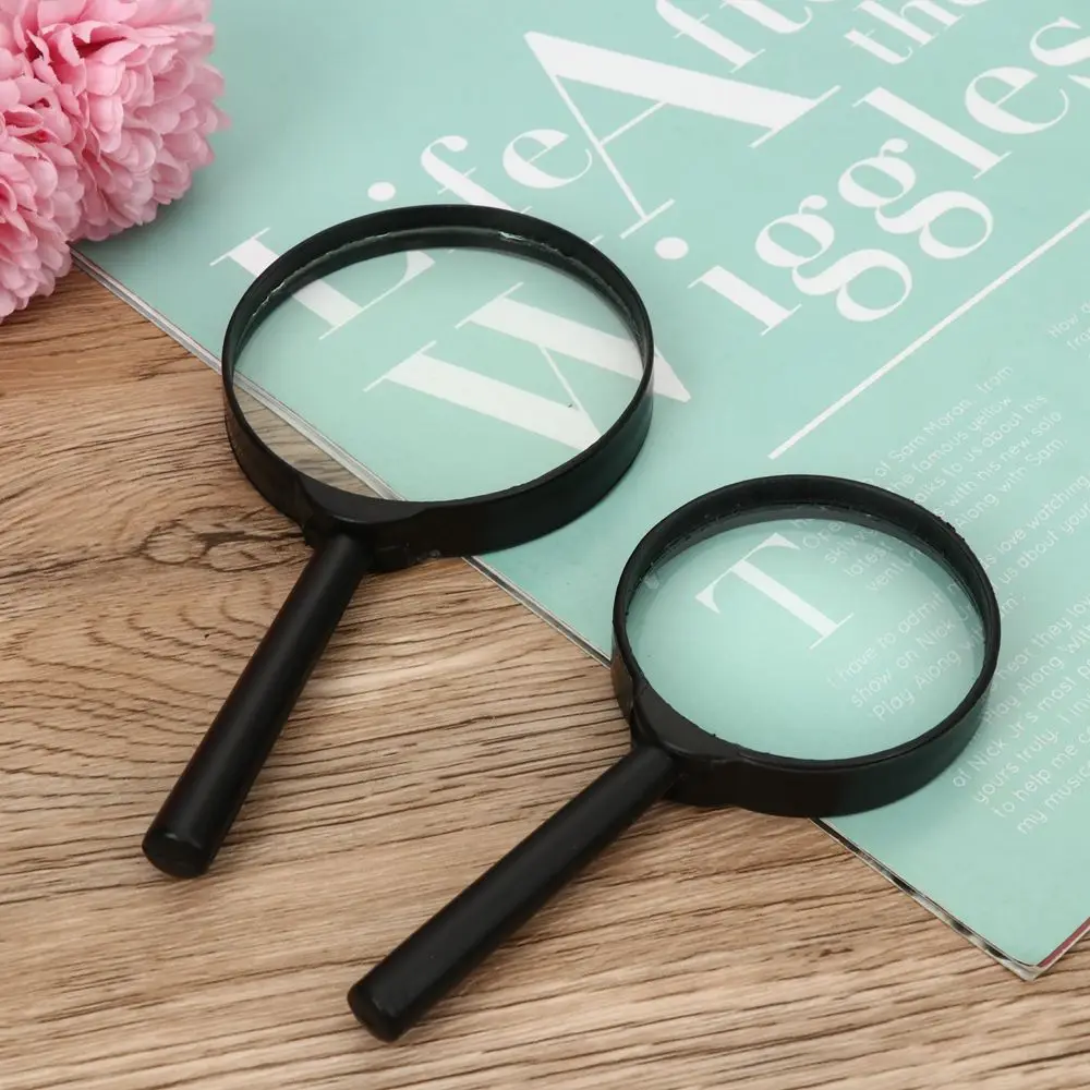 1pc Magnifier 40/50/60/75/90/100/110/130mm Hand Held 5X Magnifying Loupe Reading Glass Lens