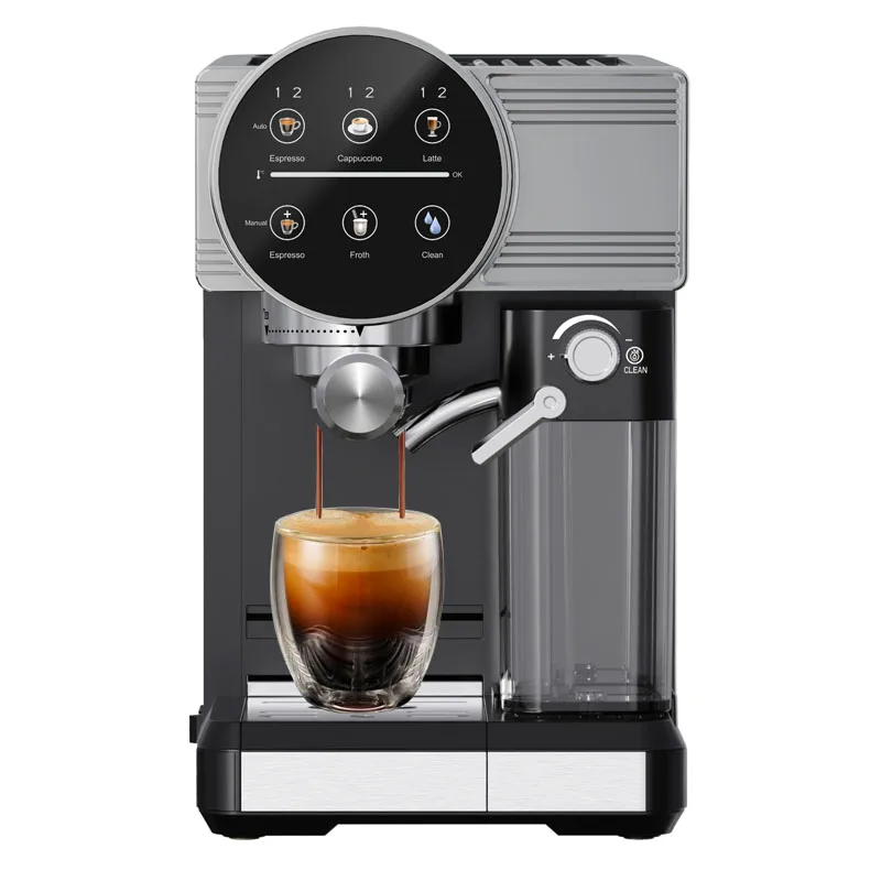 

New espresso coffee maker 20 bar powerful pressure pump electric Cappuccino Latte portable coffee machine with milk frother