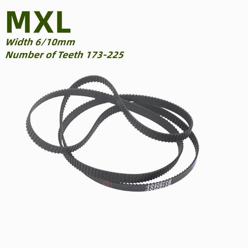 MXL Black Rubber Synchronous Belt Width 6/10mm Number of Teeth 173 175 180 184 185 186 190 192 193 194 195 196 197 200 203-225