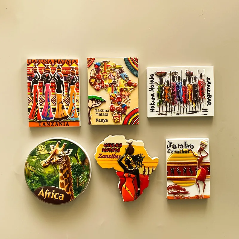 

3D Animal Head Magnetic Sticker Ice Creative Decoration for Africa South Africa Kenya Tanzania Namibia