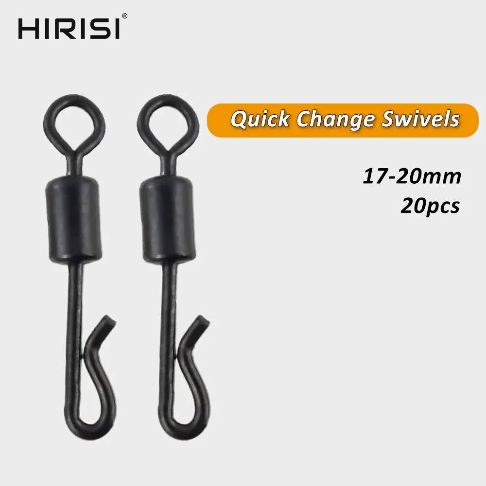 

20pcs Carp Fishing Swivels Quick Change Stainless Steel for Carp Fishing Rig Fishing Accessories Terminal Tackle AE007