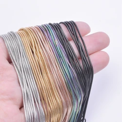 10pcs 1.2mm Round Snake Chains Necklace Jewelry 45/50/60/70cm Length 5 Colors Unisex Stainless Steel Necklace Women Men Jewelry