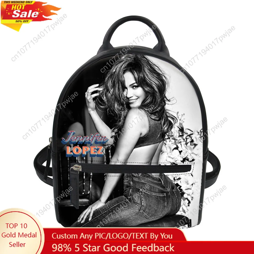 

Jennifer Lopez Dance Singer Custom Backpack Purse Carter Schoolbags Double Shoulder Bag Mini Daypack Leather Travel Bag