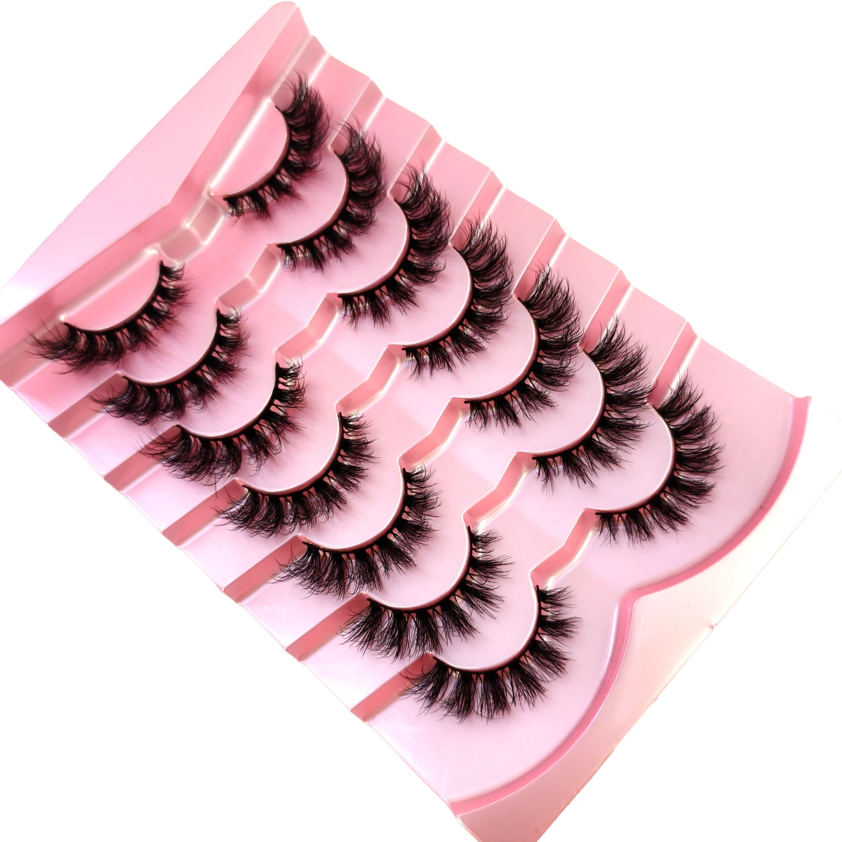 HBZGTLAD Nuovo 7 paia Ciglia Cat eye Ciglia Finte Naturali Soffici Morbide Croce Manga Ciglia Wispy Estensione Ciglia Naturali Trucco