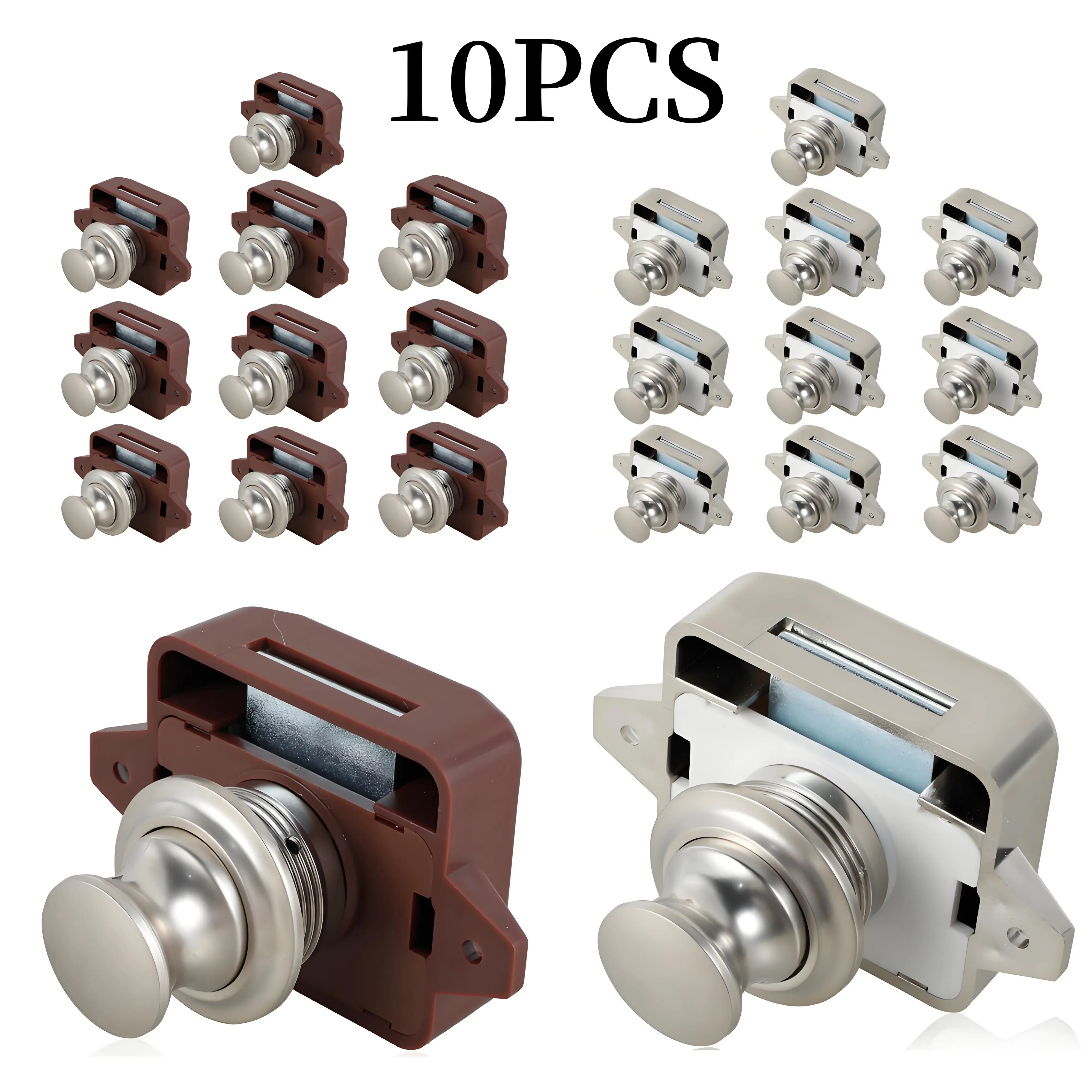 

10Pcs Camper Car Push Button Latch Diameter 26mm RV Caravan Boat Motor Home Cabinet Drawer Latch Button Locks Furniture Hardware