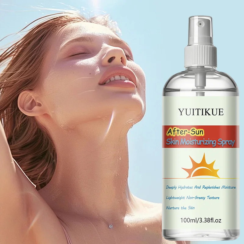 Spray Hidratante para Después del Sol 100ml YUITIKUE, Bruma Facial y Corporal Refrescante, No Pegajosa, Repone la Humedad de la Piel, Cuidado Diario de la Piel para el Verano