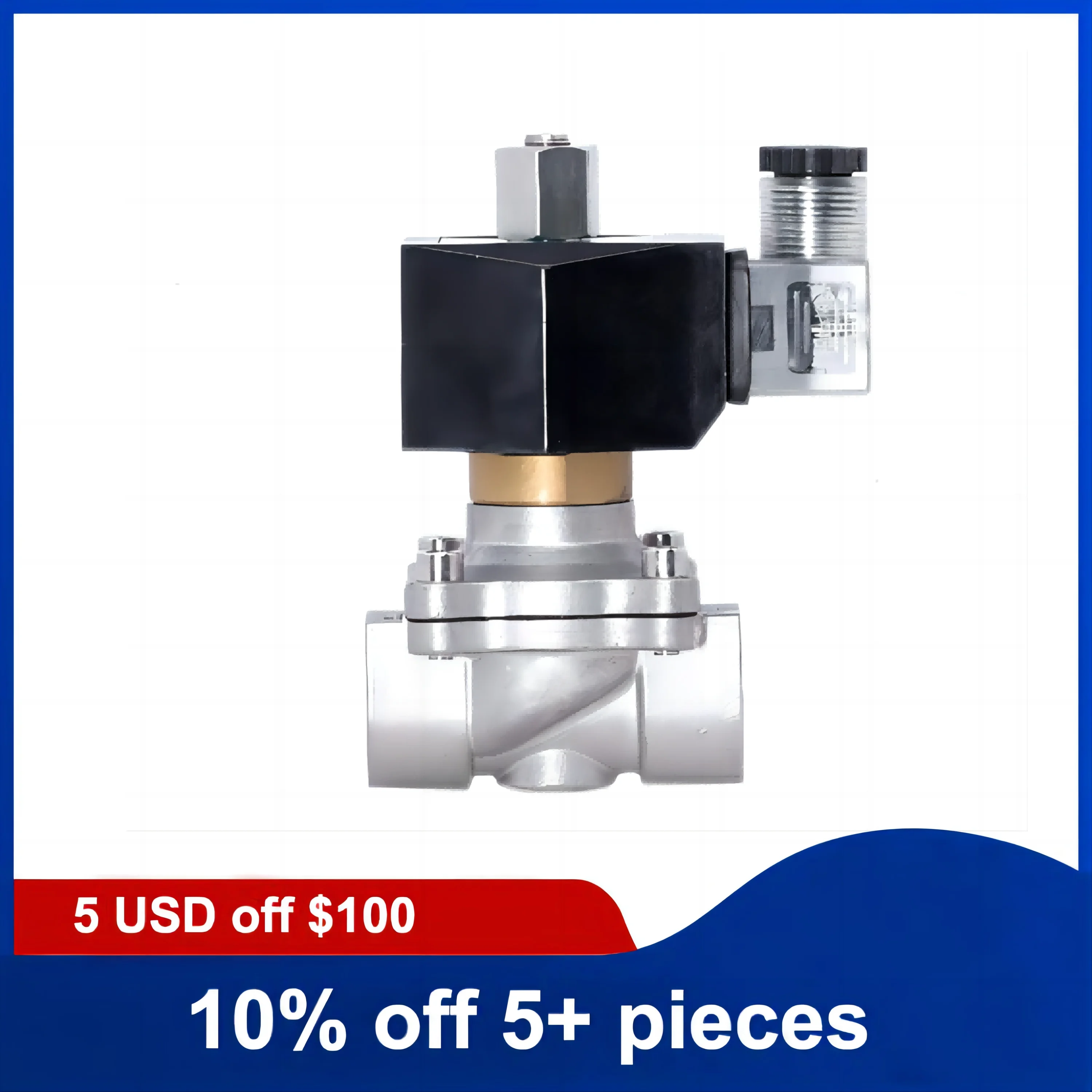 3/4'' Stainless Steel Normally Open Solenoid Valve 220V 12V24V Solenoid Valve With LED Light