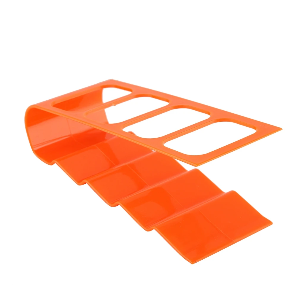 ZK20 Desktop Plastic Phone VCR DVD TV Step Remote Control Holder Storage Rack Organizer (Orange)