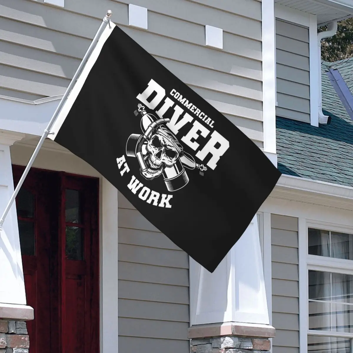 Scuba Diving Diver Flag Durable Indoor Outdoor Banner Skull Dive 2 Grommets Hanging Decoration 3x5 FT