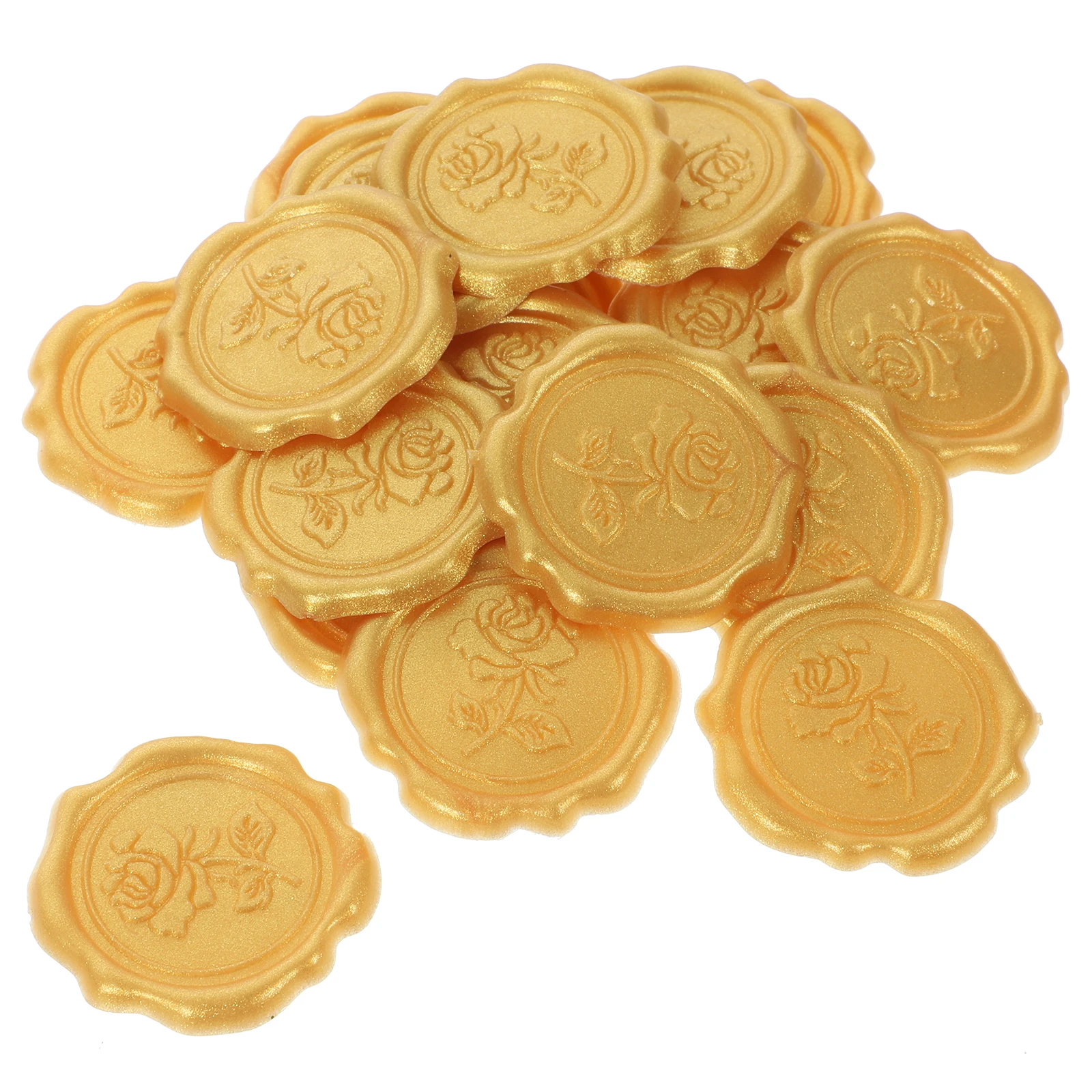 

20 Pcs Wax Seal Stickers Rose Golden Envelope Seals for Wedding Craft Book Photo Album Letter Paper Gift Box Baggage