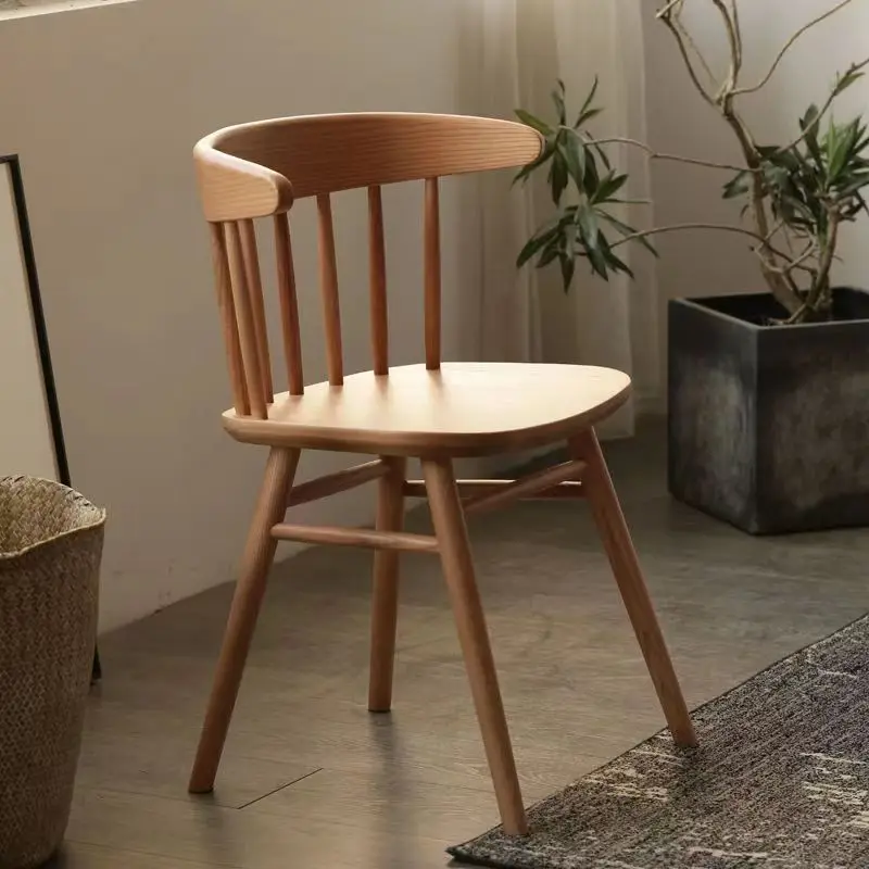 

-+-Negotiation Reception Chair Customer Milk Tea Shop Nordic Solid Wood Dining Chair Restaurant Designer Chaisse Furniture