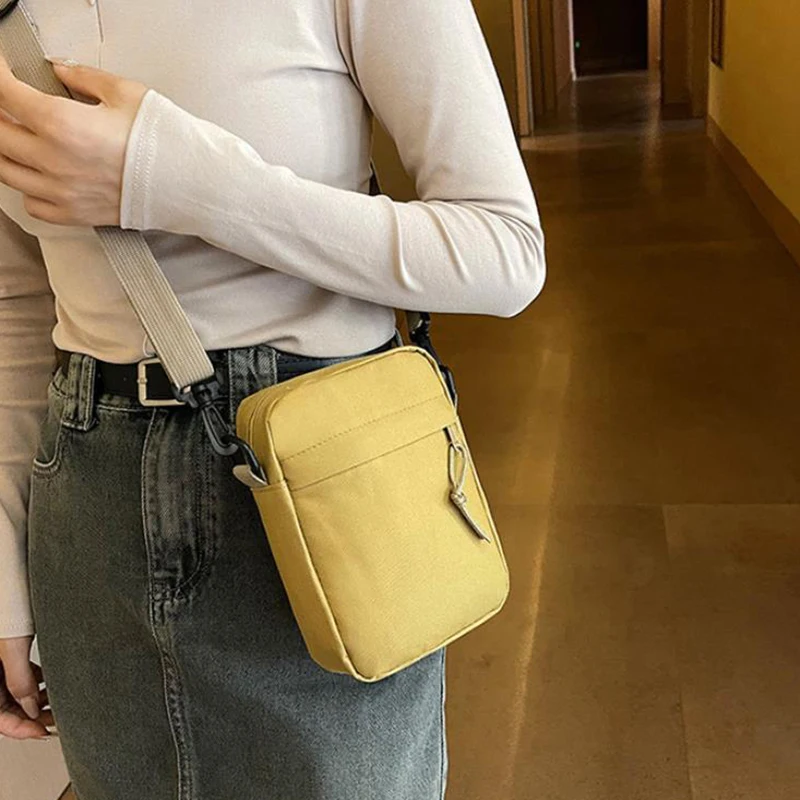 Borsa a tracolla semplice da uomo in tessuto Oxford Mini Casual con cerniera piccola borsa a tracolla per cellulare