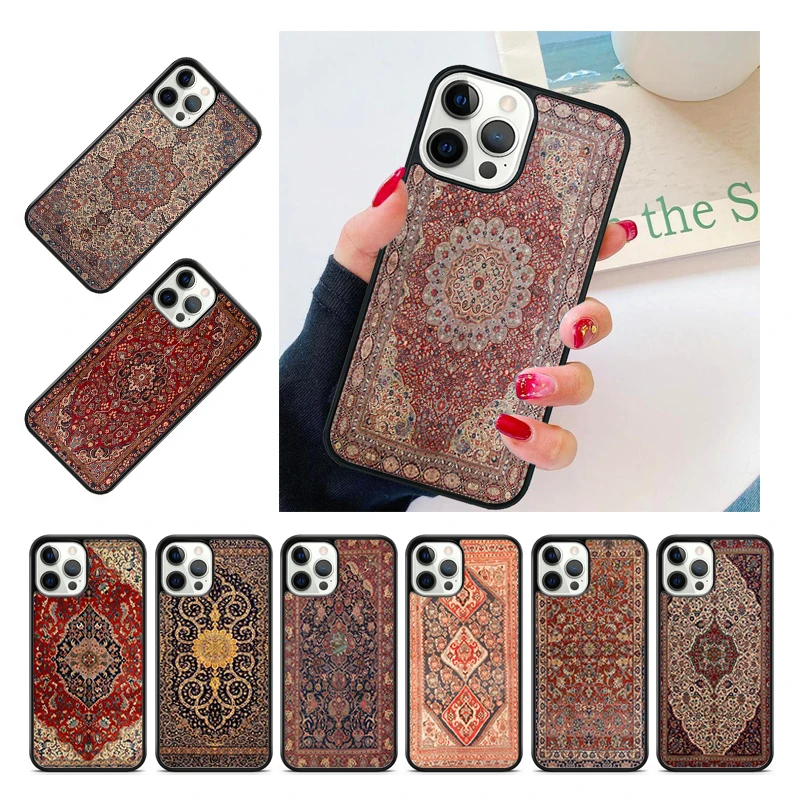 

Чехол для телефона с персидским ковровым цветочным узором для iPhone 17 Air 15 16 14 13 Pro Max 12 11 Pro Max Plus Coque