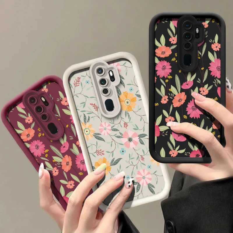 حافظة لهاتف OPPO A57 A57E A57S A55 A54S A53 A52 A38 A33 A32 A92S A92 A76 A74 A73 A72 A60 A58 غطاء زهري