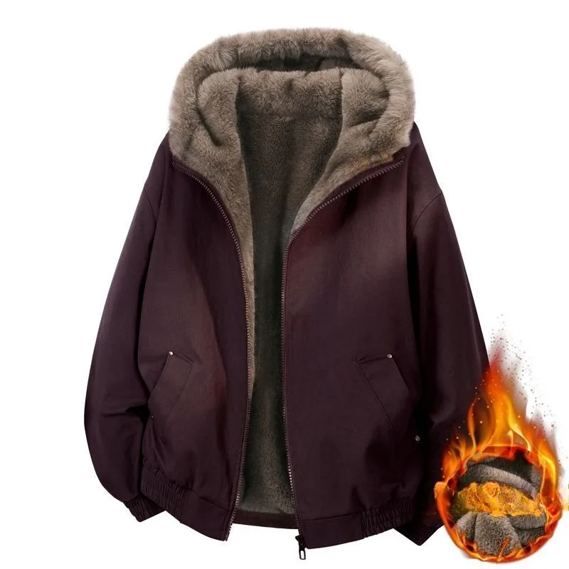 

Флисовая теплая куртка для мужчин, сохраняющая тепло на открытом воздухе, осень-зима, меховой воротник, спецодежда для выступлений, стильная мужская простая свободная куртка для мужчин