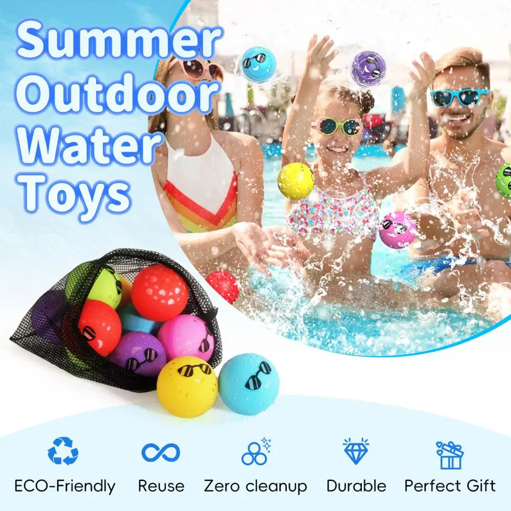 

Silicone Water Balloons Sunglasses Water Toys 6-pack Reusable Water Ball Sunglasses Balloon for Outdoor Summer Fun for Kids