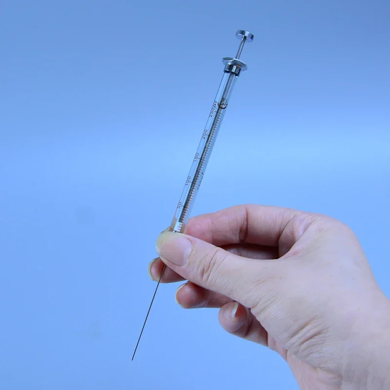 Lab Micro Injector 0.5/1/2/5/10/25/50/100/250/500/1000uL Glass Syringe Sharp Head Needle for Gas Chromatograph