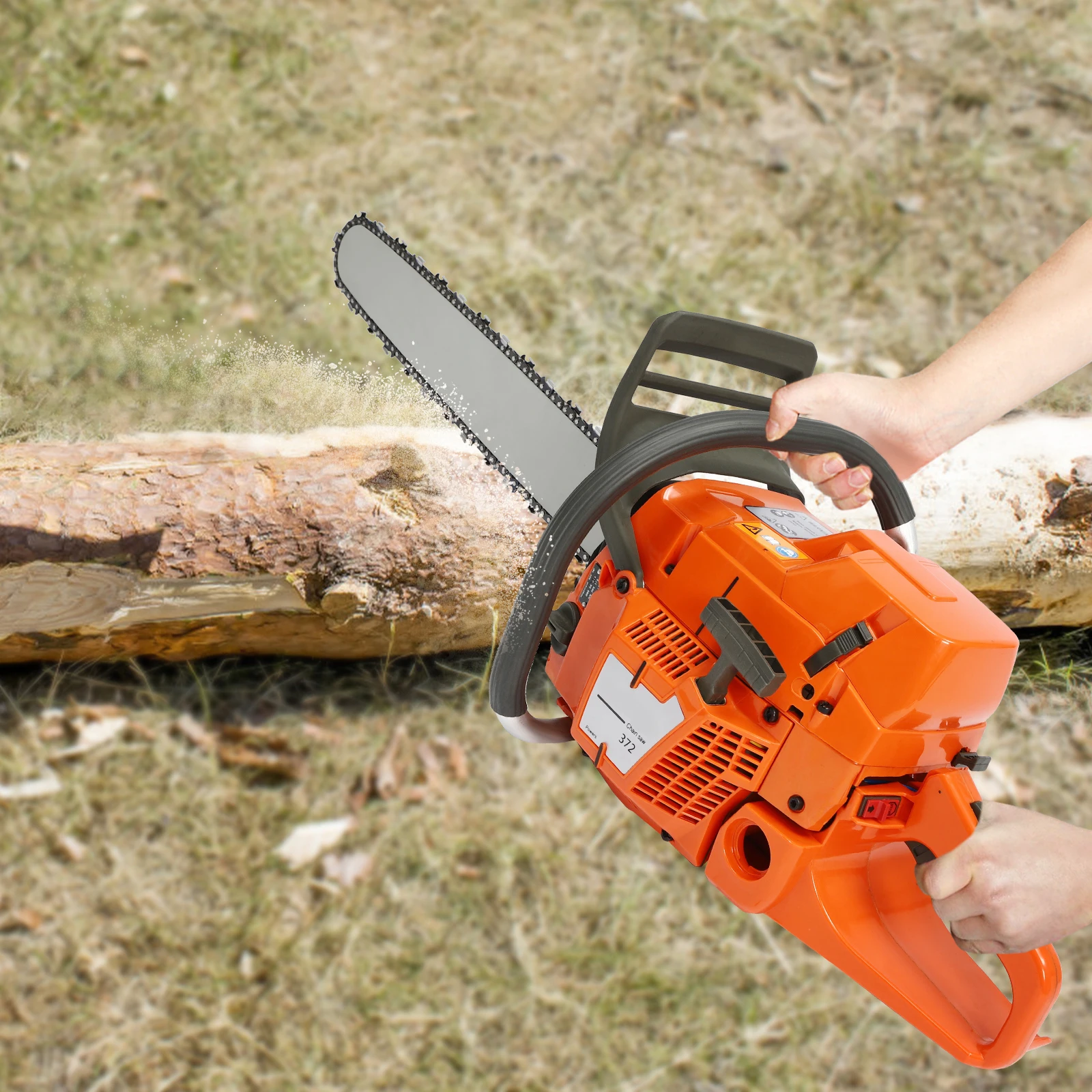 Gas ChainSaw 24 Inch 72cc 2 Stroke 3.9kW 58cm Cutting Diameter Wood Cutting Chain Saw for Tree Logs