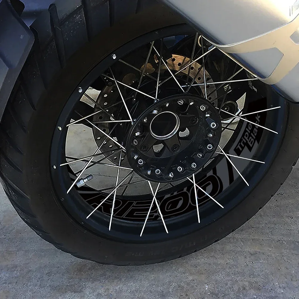 لسيارات BMW 2006-2011 R1200GS أجزاء تعديل الدراجة النارية المغامرة الثلاثي الأسود طبعة العجلات الأمامية والخلفية ملصقات عاكسة