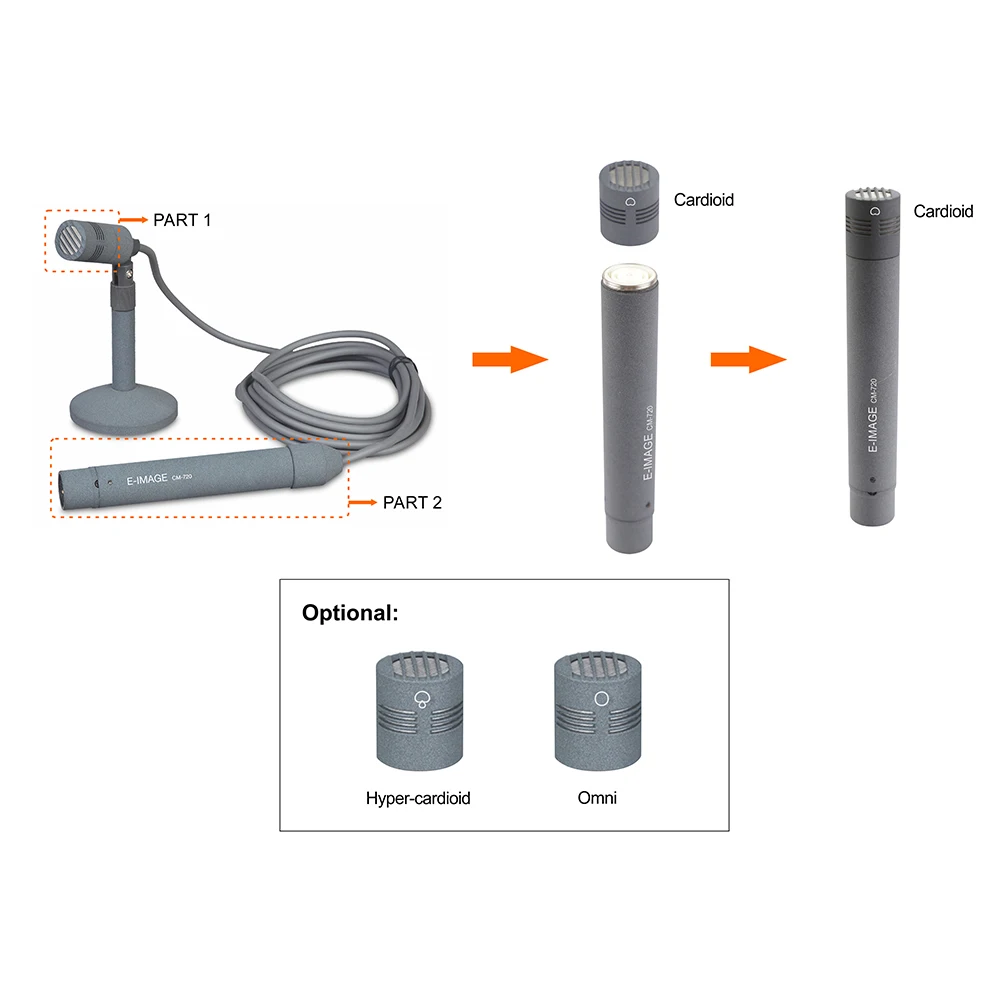 Microfono di trasmissione professionale da tavolo E-IMAGE CM-720