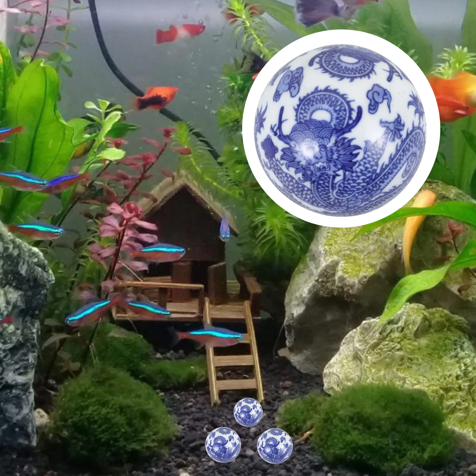 

Floating Ceramic Balls for Aquarium Decor Simulated Landscape Ornament Exquisite Design Non-Toxic Safe Fish Tank Enhancement