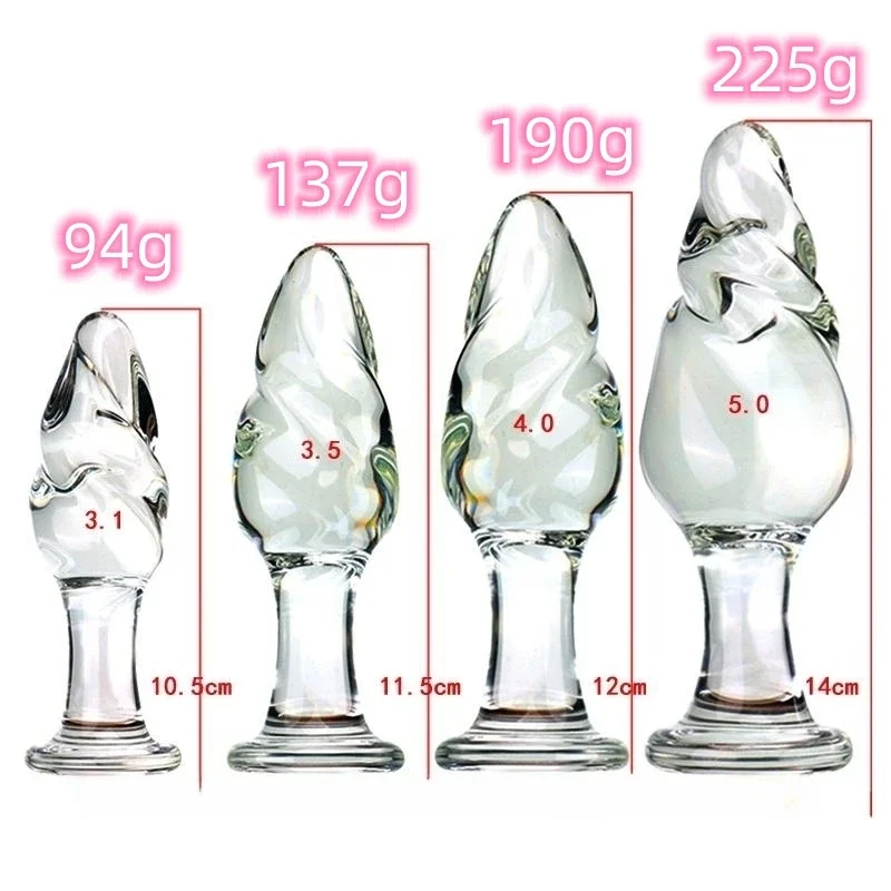 Glass Anal Plugs Sex Toys Threaded Styles SM BDSM Large Adult Products for Couples Masturbator Dilation Training