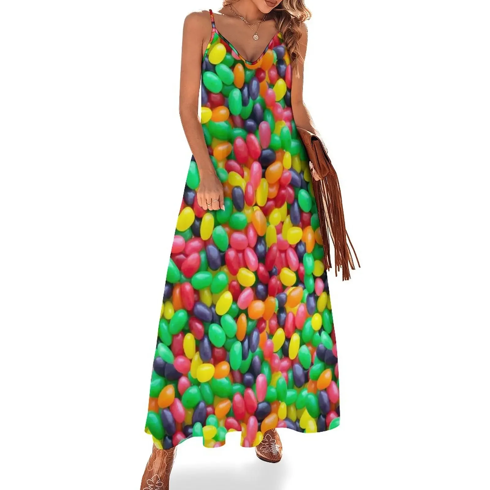 

Jelly Bean Real Candy Pattern Sleeveless Dress dress party night dresses korean style