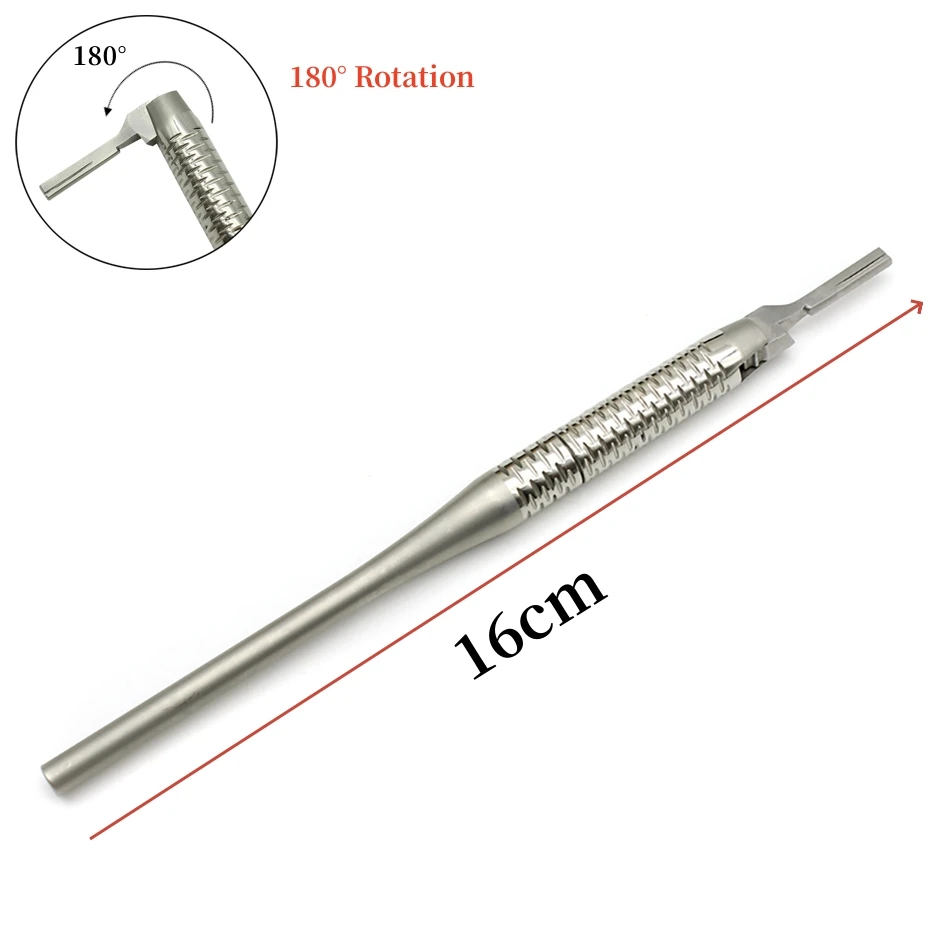 4pcs Dental Scalpel Handle Adjustable 180 Degree Move Stainless Steel Scalpel Autoclavable Surgical Knife Tool